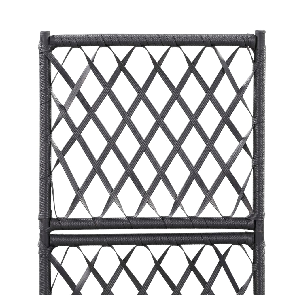 Trellis Raised Bed with 1 Pot Poly Rattan Black