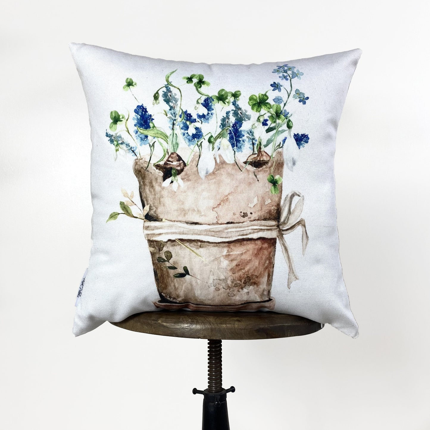 Watercolor Flower Pot | Planter | Throw Pillow | Spring Flowers |